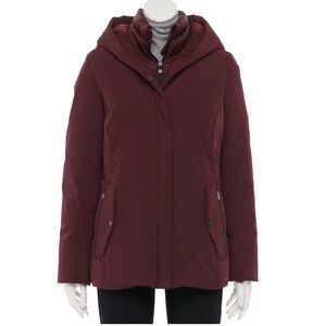 ZeroXposur Maroon Weather Resistant Insulated Hooded Stretch Winter Coat Sz L